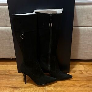 Ralph Lauren Swede Tall High Heel Boots Size 5.5